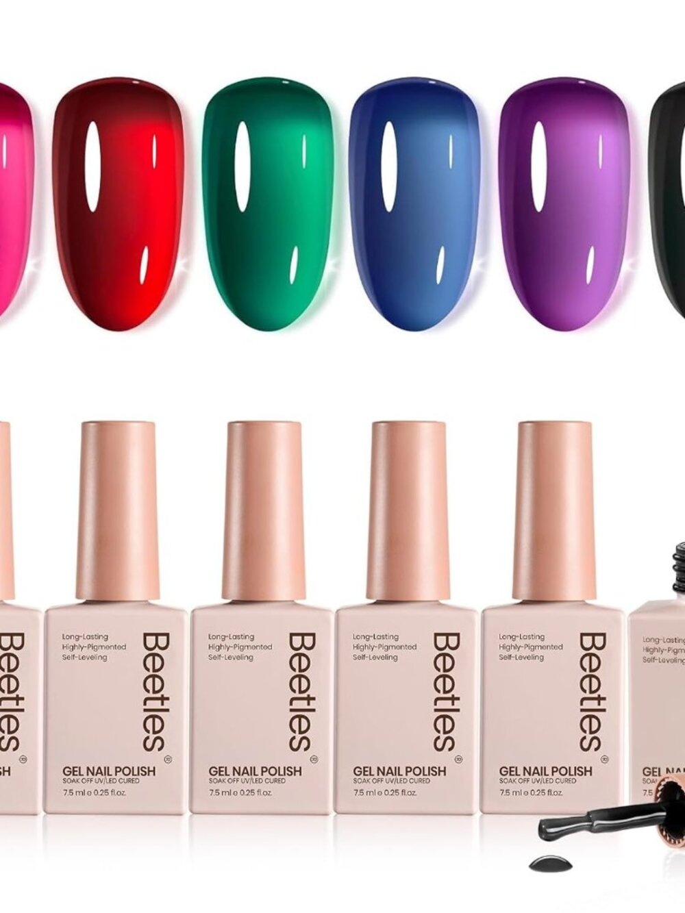 Beetles Jelly Gel Nail Polish Set - Jelly Magic Gel Polish, 6 Colors Jelly Gel P